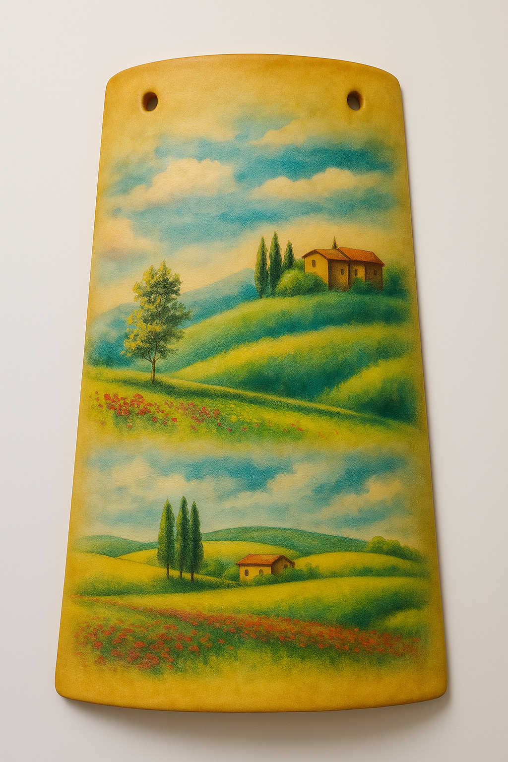 KIT Carta Decoupage + Tegola in cotto 21 cm x 12 cm – Introvabile! Ultimi pezzi a prezzo eccezionale - Paesaggi Toscani