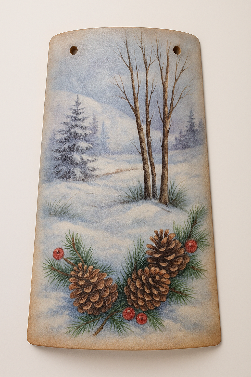 KIT Carta Decoupage + Tegola in cotto 21 cm x 12 cm – Introvabile! Ultimi pezzi a prezzo eccezionale - Paesaggi Innevati 2