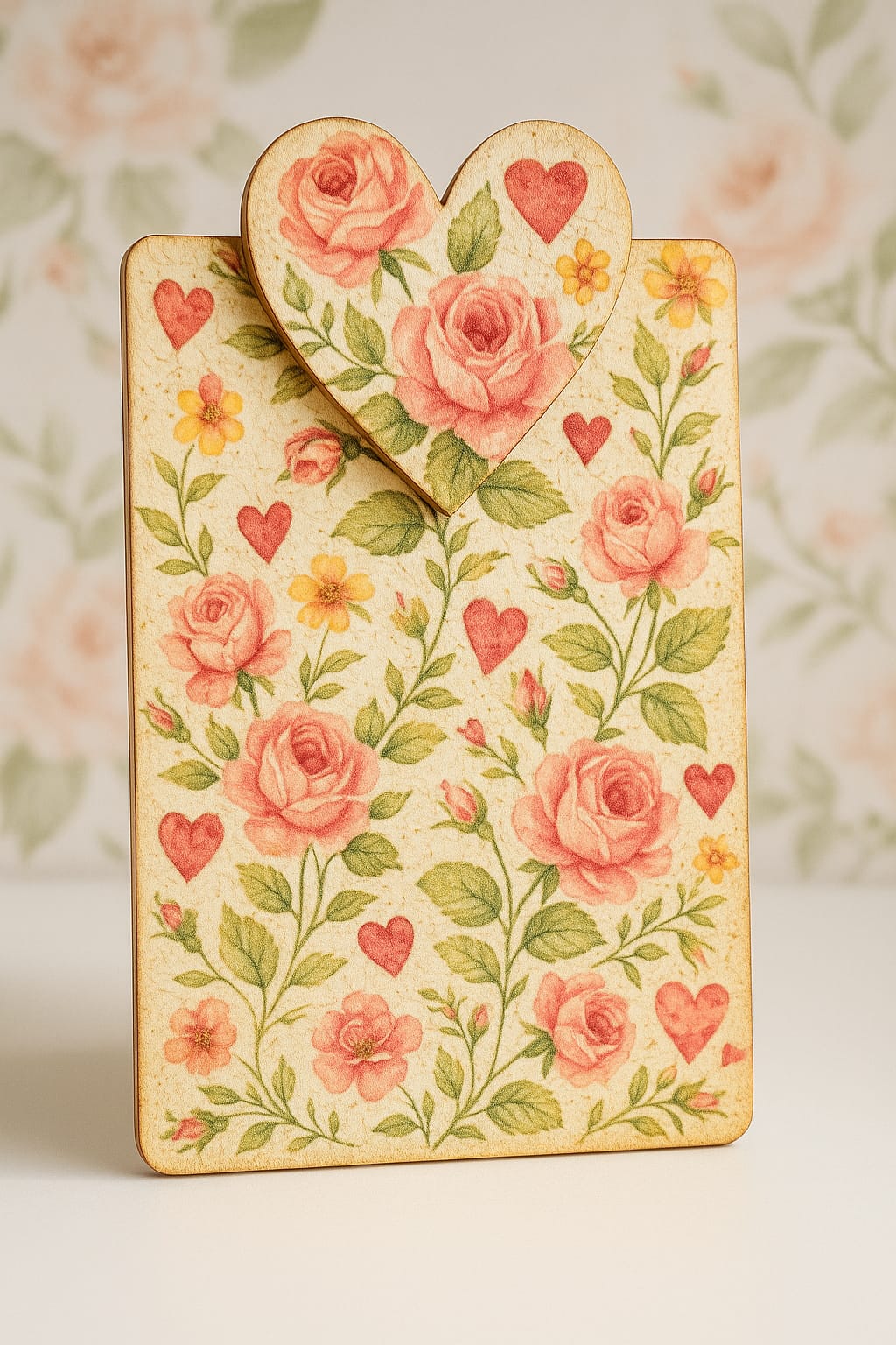 Memo Porta menù a forma di cuore in legno grezzo da decorare con molletta cuore H 18 cm x 12 cm