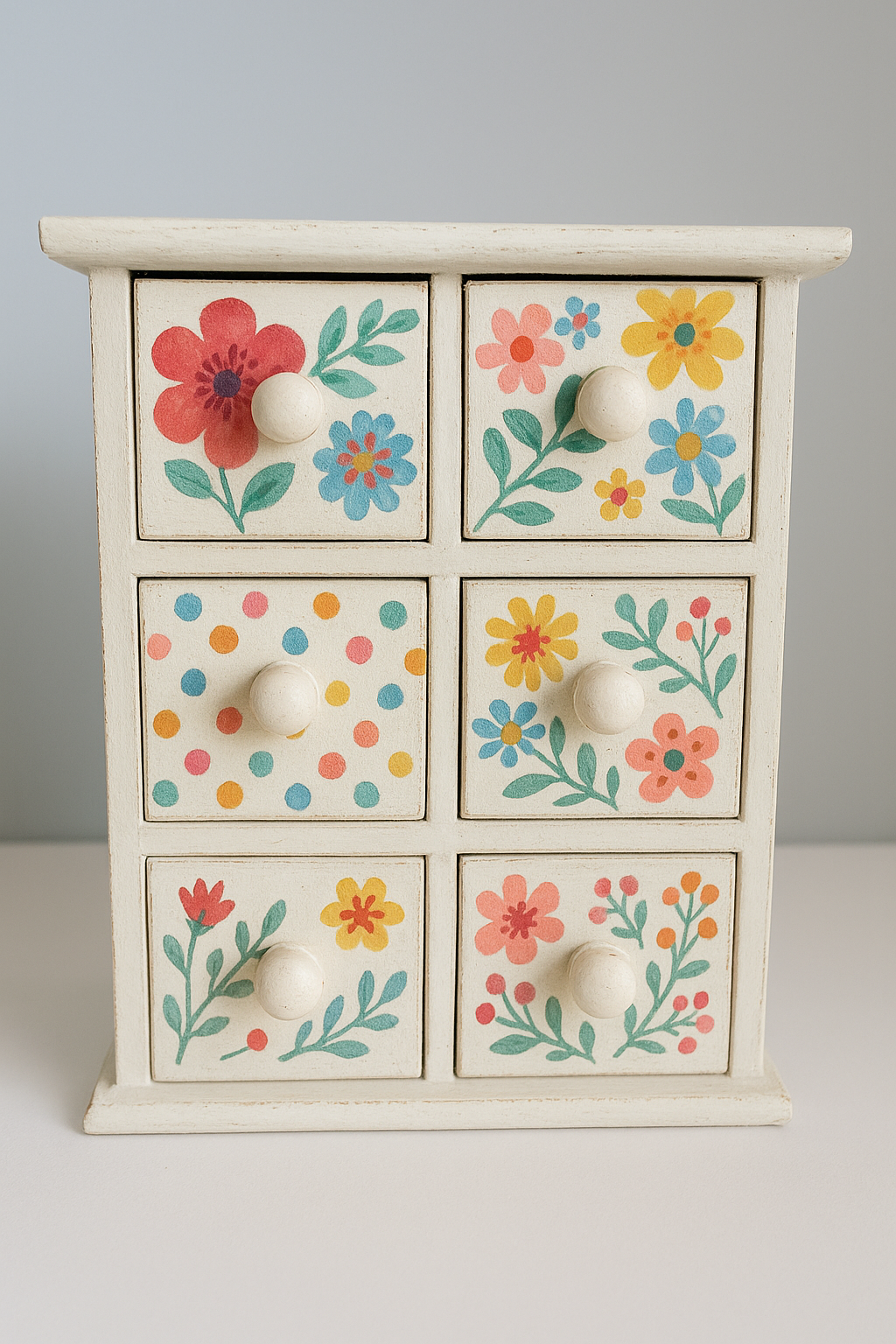 Cassettiera in legno grezzo da decorare H 18 L 14 P 8