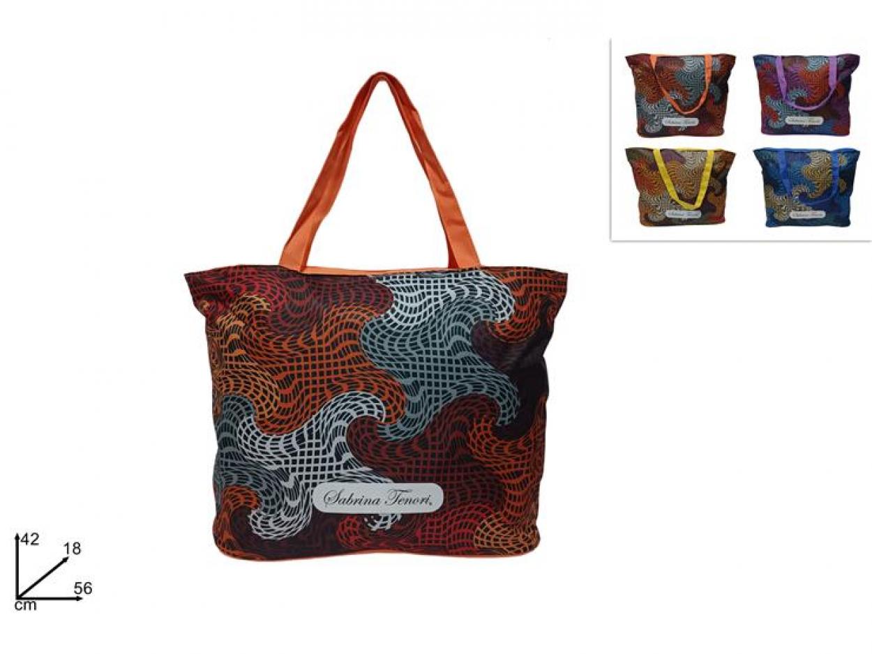 Borsa mare donna capiente borsa spiaggia tessuto maculata estate manici assortiti
