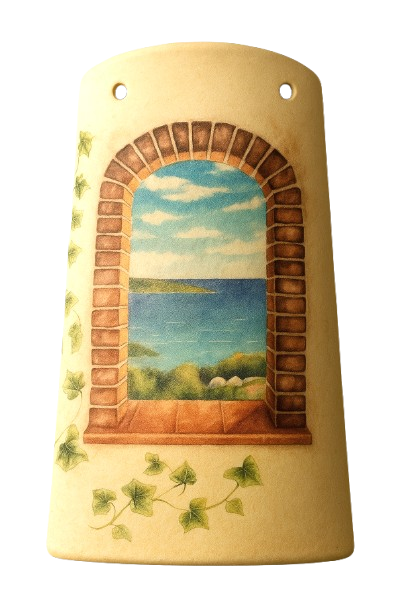 Carta da Decoupage Vintage con Finestra Sul Mare – Motivo Romantico Shabby Chic