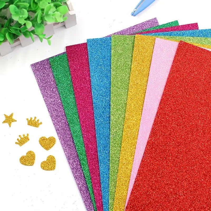 Gomma Crepla Glitter (Moosgummi) – Fogli Brillanti per Lavoretti Creativi e Decorazioni DIY