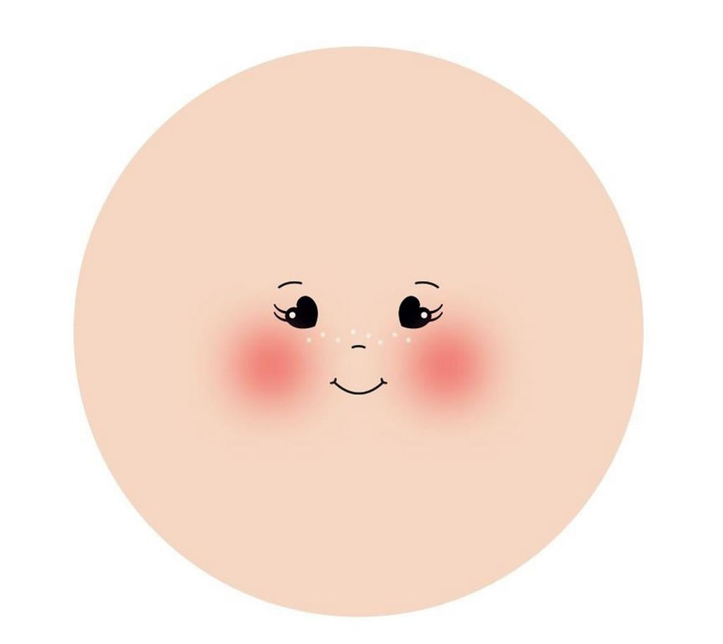 Faccina Maglina con Occhi a Cuoricino – Accessorio per Bambole Fai-da-Te Ø 7,5 - 3 pz (Copia)