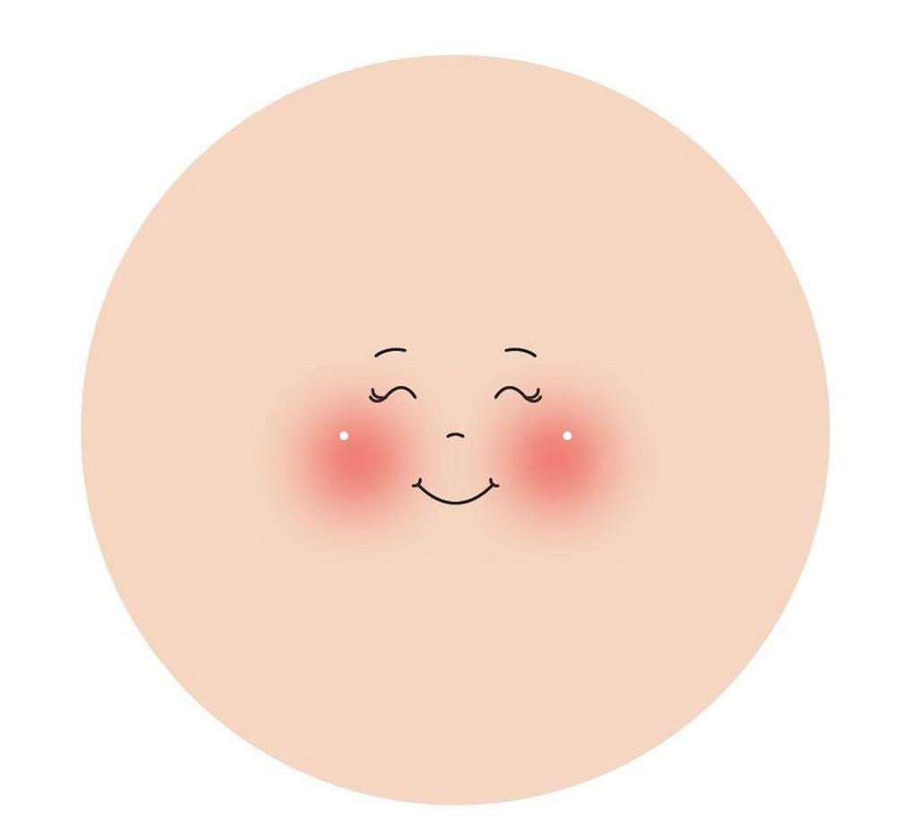 Faccina in Tessuto Maglina con Sorriso Semplice – Componente per Bambole Fai-da-Te- 3 pz