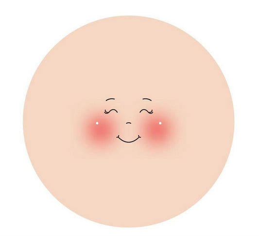 Faccina in Tessuto Maglina con Sorriso Semplice – Componente per Bambole Fai-da-Te- 3 pz