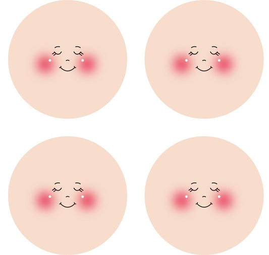 Faccina in Tessuto Maglina con Sorriso Semplice – Componente per Bambole Fai-da-Te- Ø 4x3 - 4 pz