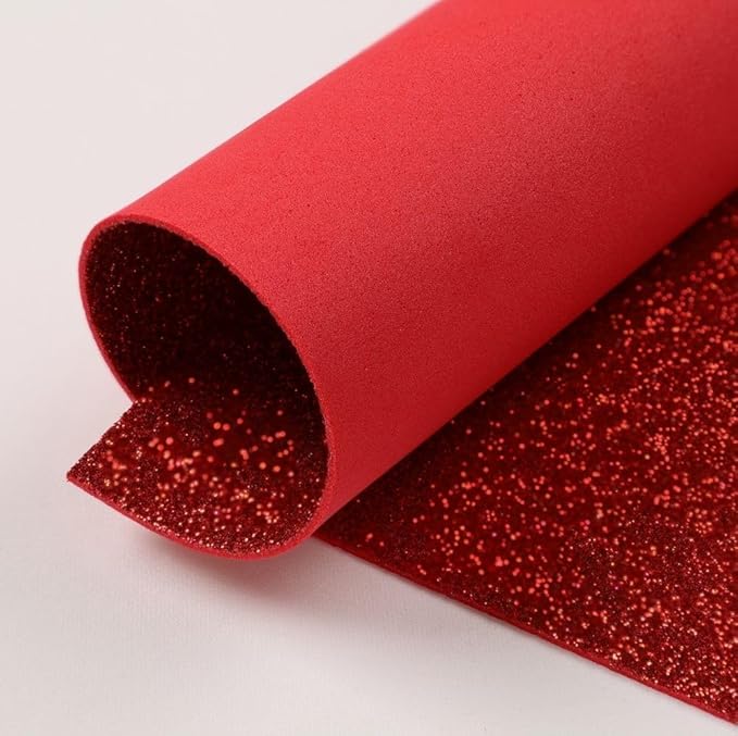 5 Fogli Gomma Eva Glitter 40x60 cm - 2 mm per lavori Artigianali, Fiori, bomboniere, Decorazioni Craft per Fustelle e stampi