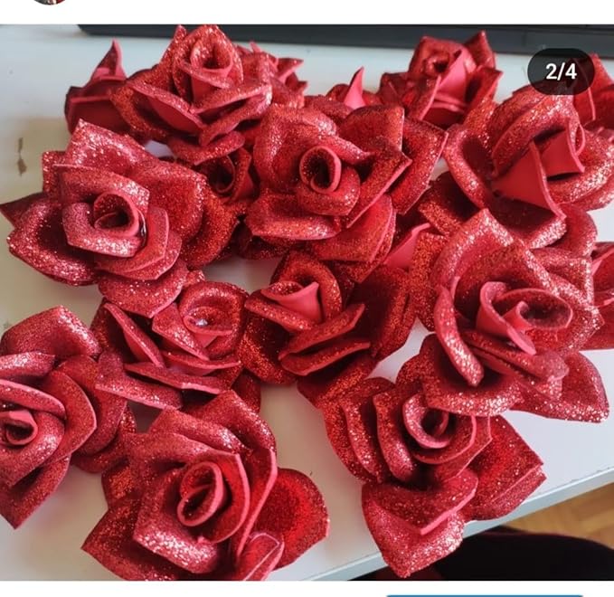 5 Fogli Gomma Eva Glitter 40x60 cm - 2 mm per lavori Artigianali, Fiori, bomboniere, Decorazioni Craft per Fustelle e stampi