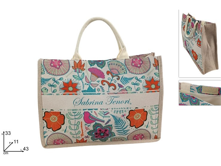 Borsa mare donna capiente borsa spiaggia tessuto manici corda modelli assortiti