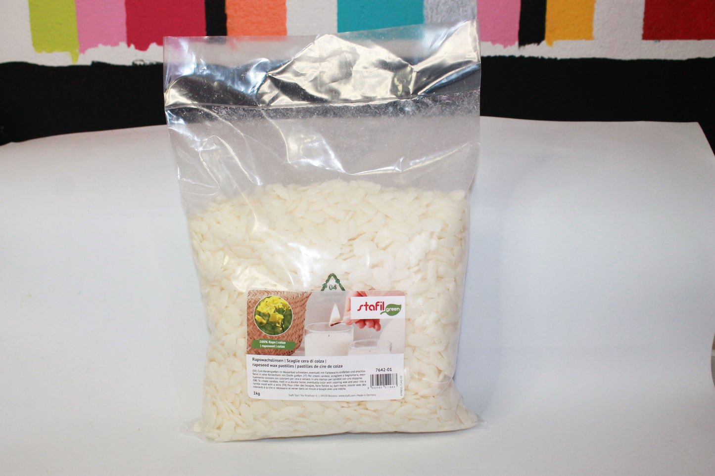 Stafil Cera di Colza vegetale in Scaglie per Creare Candele Artigianali 1 kg