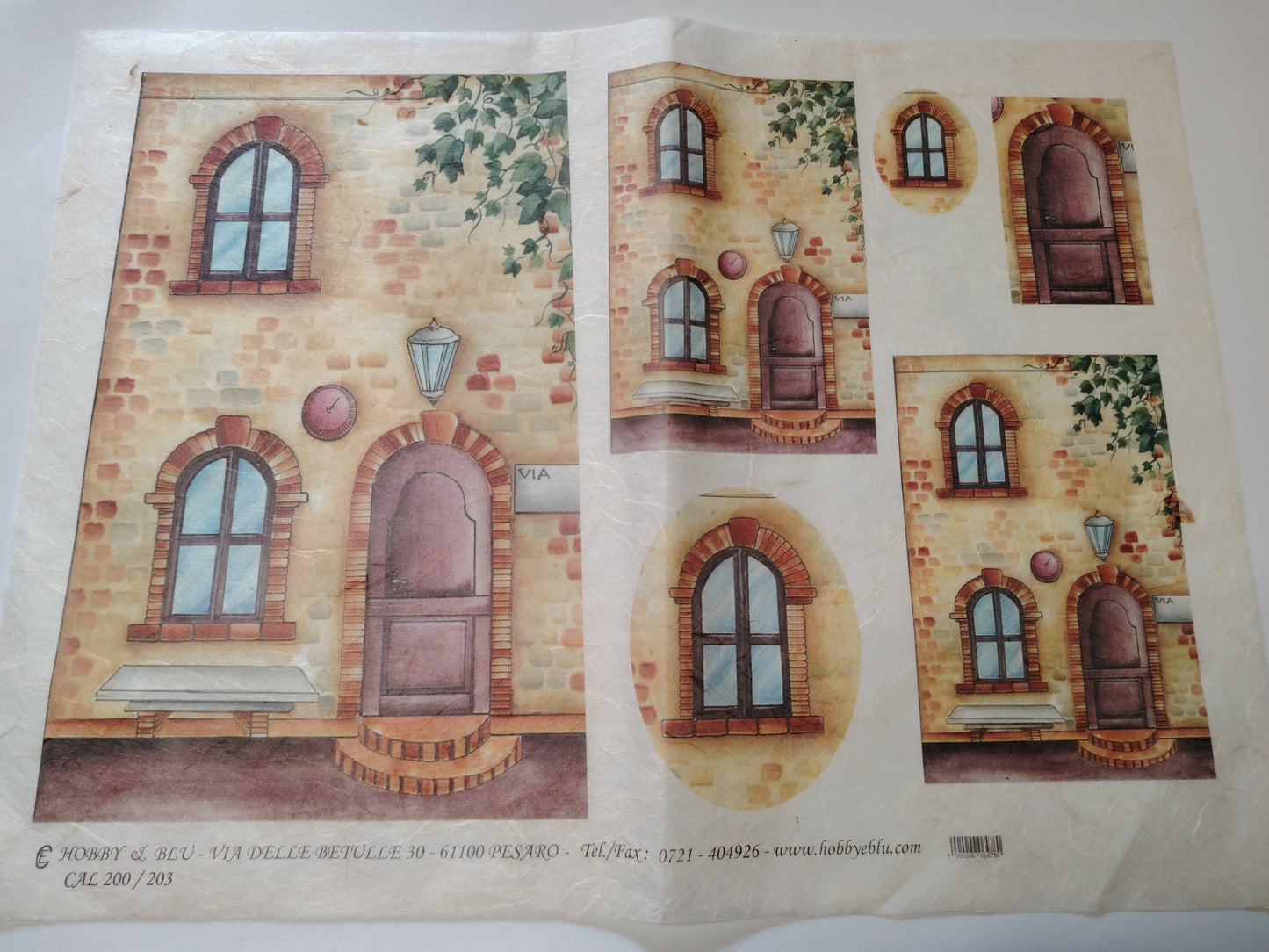 Carta da Decoupage Vintage con Casa Rustica  – Motivo Romantico Shabby Chic