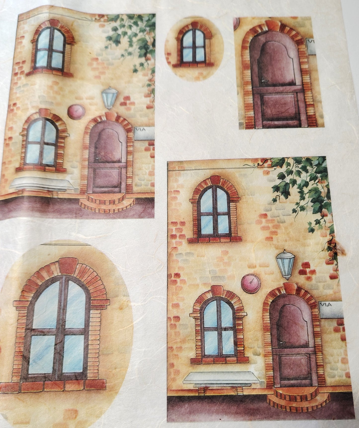 Carta da Decoupage Vintage con Casa Rustica  – Motivo Romantico Shabby Chic