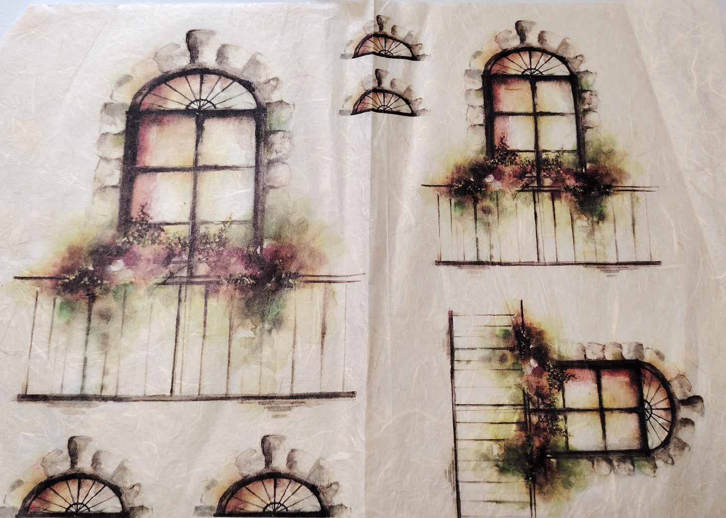 KIT Carta Decoupage + Tegola in cotto 21 cm x 12 cm – Introvabile! Ultimi pezzi a prezzo eccezionale - 3 fogli misti per tegole