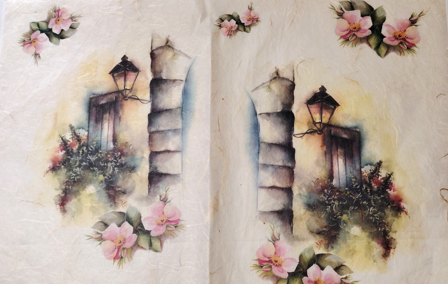 KIT Carta Decoupage + Tegola in cotto 21 cm x 12 cm – Introvabile! Ultimi pezzi a prezzo eccezionale - 3 fogli misti per tegole