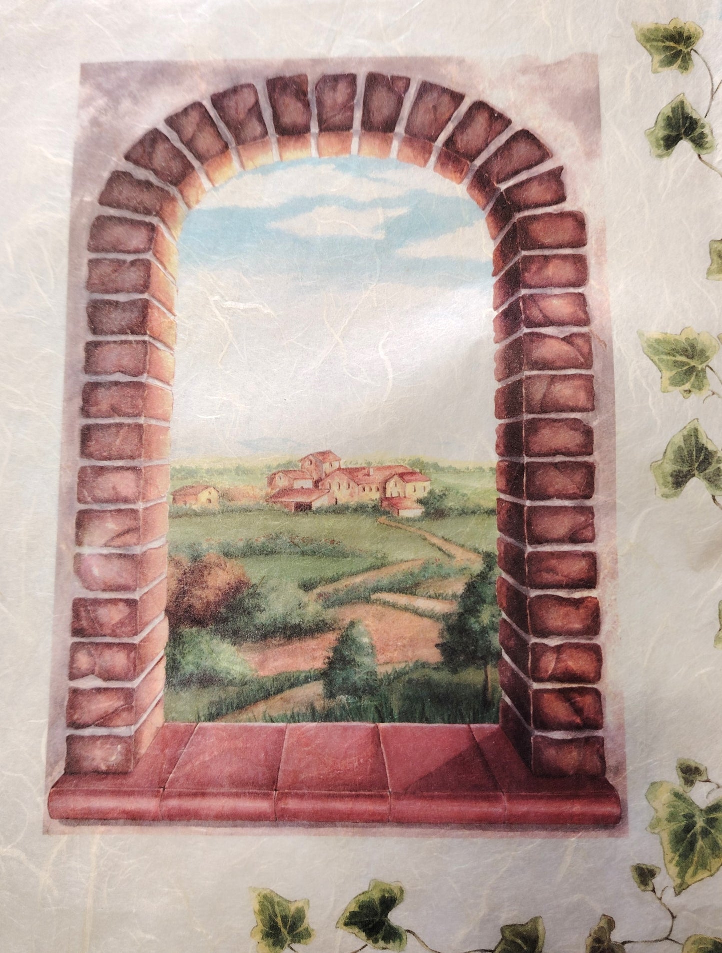 Carta da Decoupage Vintage con Finestra Sul Mare  – Motivo Romantico Shabby Chic