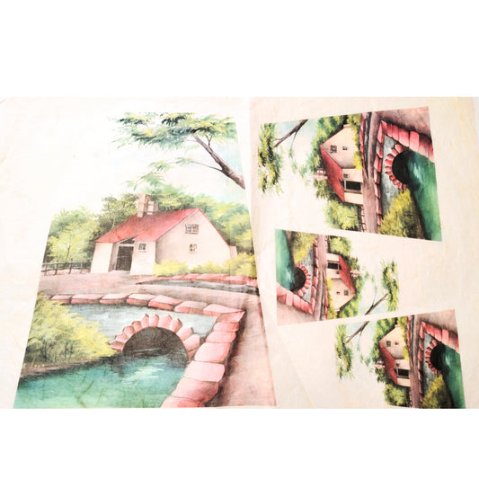 Carta da Decoupage Vintage con motivo La casa sul Ponte – Ideale per Presepi o creazioni artistiche
