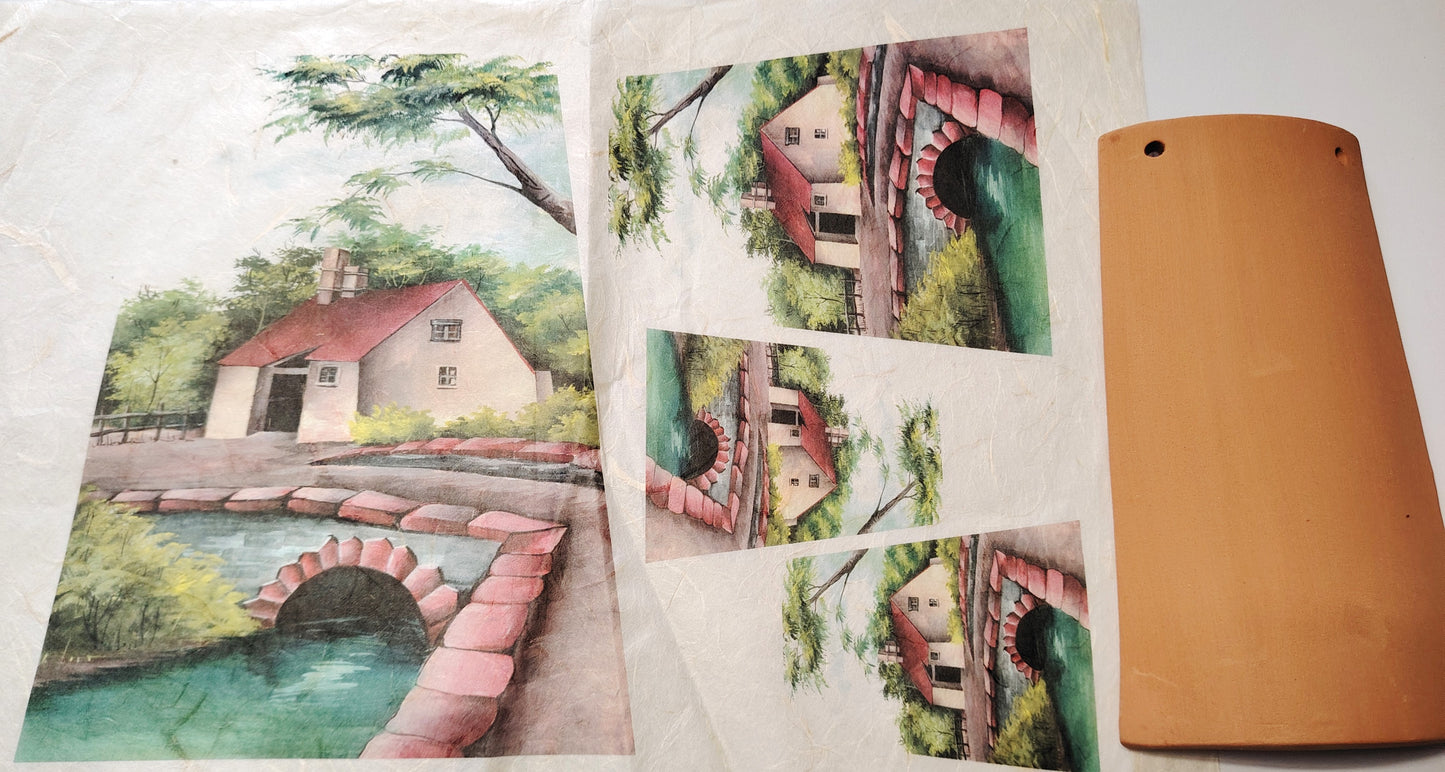 KIT Carta Decoupage + Tegola in cotto 21 cm x 12 cm – Introvabile! Ultimi pezzi a prezzo eccezionale La casa sul Ponte