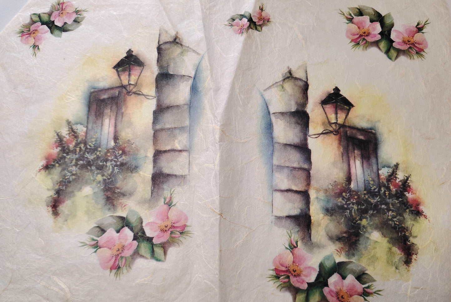 KIT Carta Decoupage + Tegola in cotto 21 cm x 12 cm – Introvabile! Ultimi pezzi a prezzo eccezionale - Casa con Arco