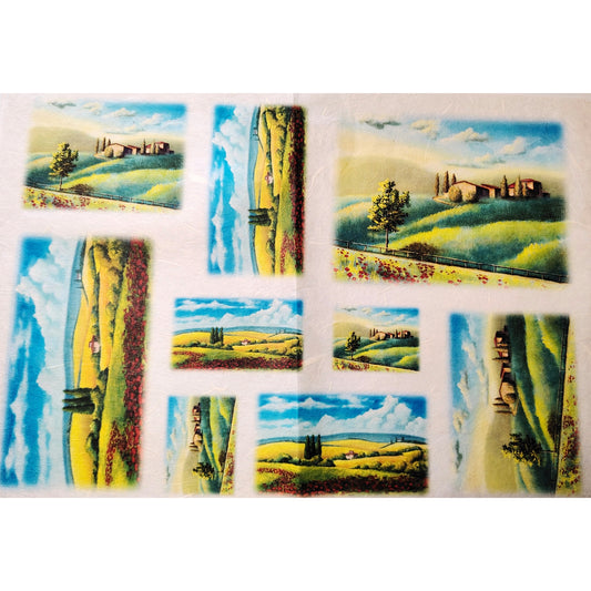 Carta da Decoupage Vintage con motivo Paesaggi Toscani – Ideale per  creazioni artistiche