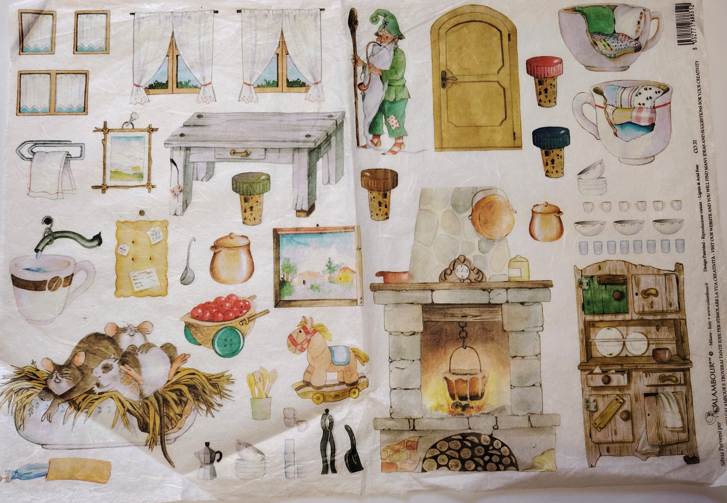 KIT Carta Decoupage + Tegola in cotto 21 cm x 12 cm – Introvabile! Ultimi pezzi a prezzo eccezionale - Oggettistica per tegole