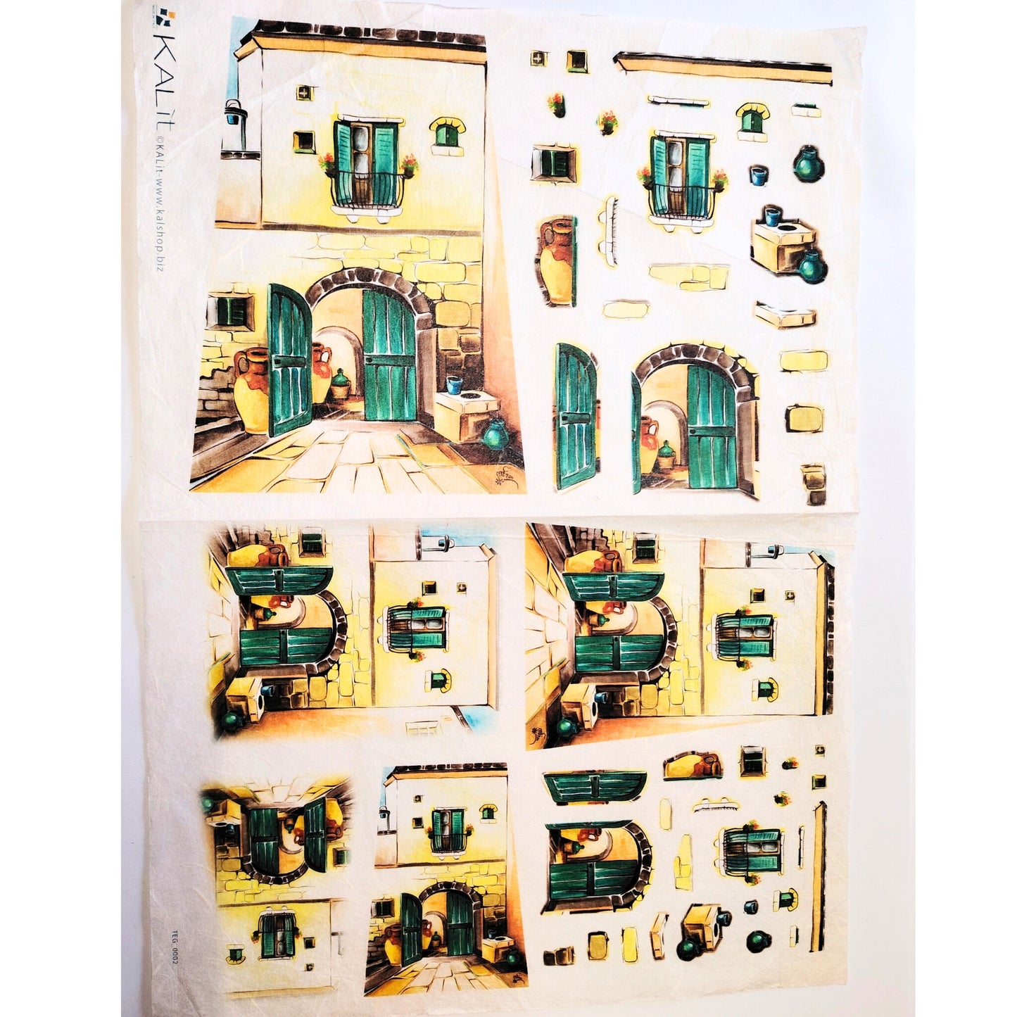 Carta da Decoupage Vintage con motivo Tegole Miste 3 fogli – Ideale per tegole o creazioni artistiche