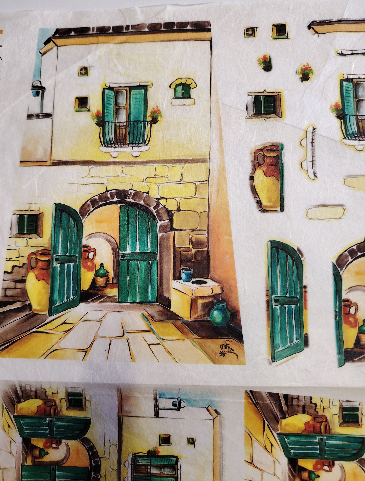 KIT Carta Decoupage + Tegola in cotto 21 cm x 12 cm – Introvabile! Ultimi pezzi a prezzo eccezionale - Tegola Butterfly 2 fogli misti