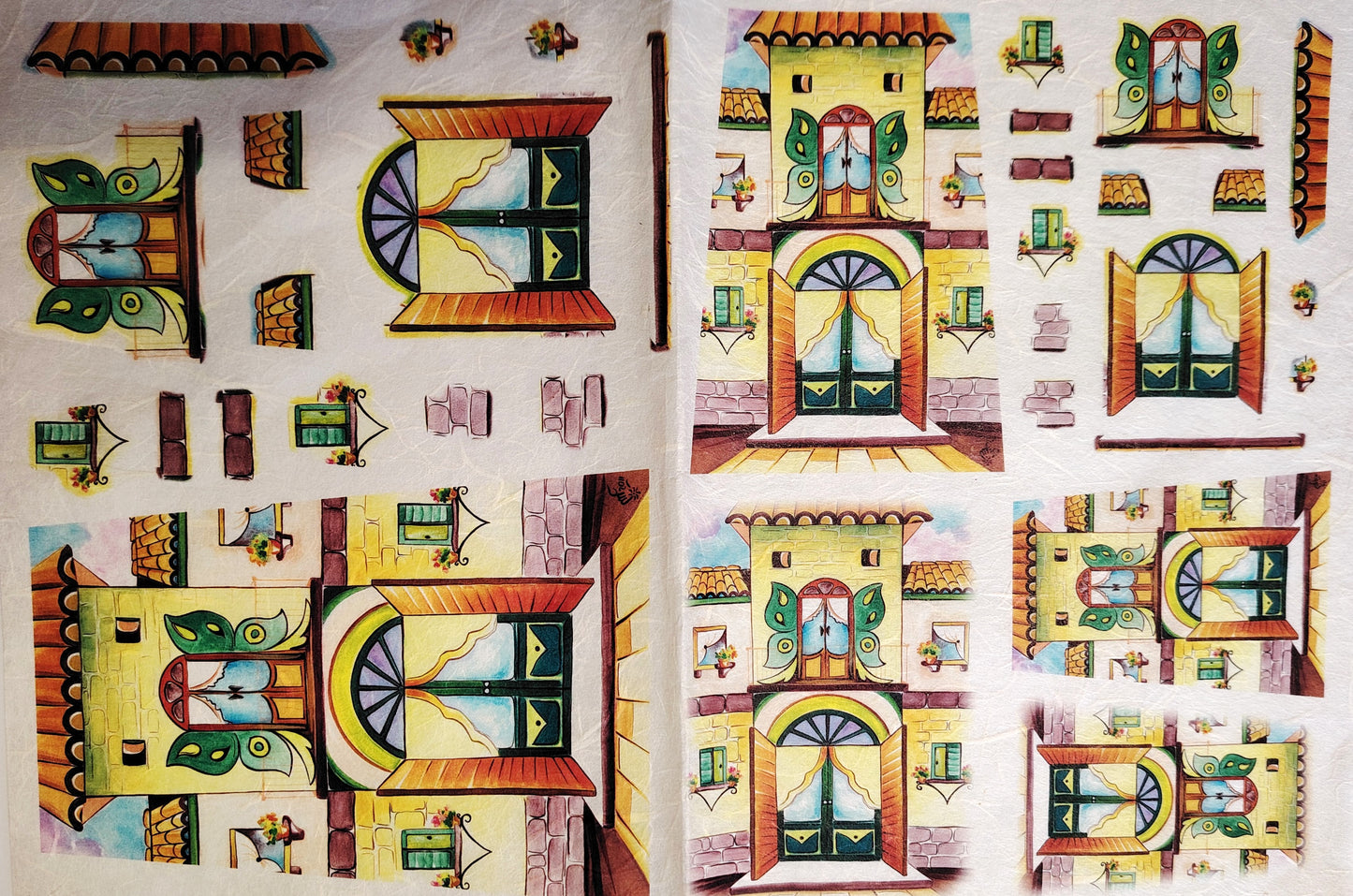 Carta da Decoupage Vintage con motivo Tegole Miste 3 fogli – Ideale per tegole o creazioni artistiche