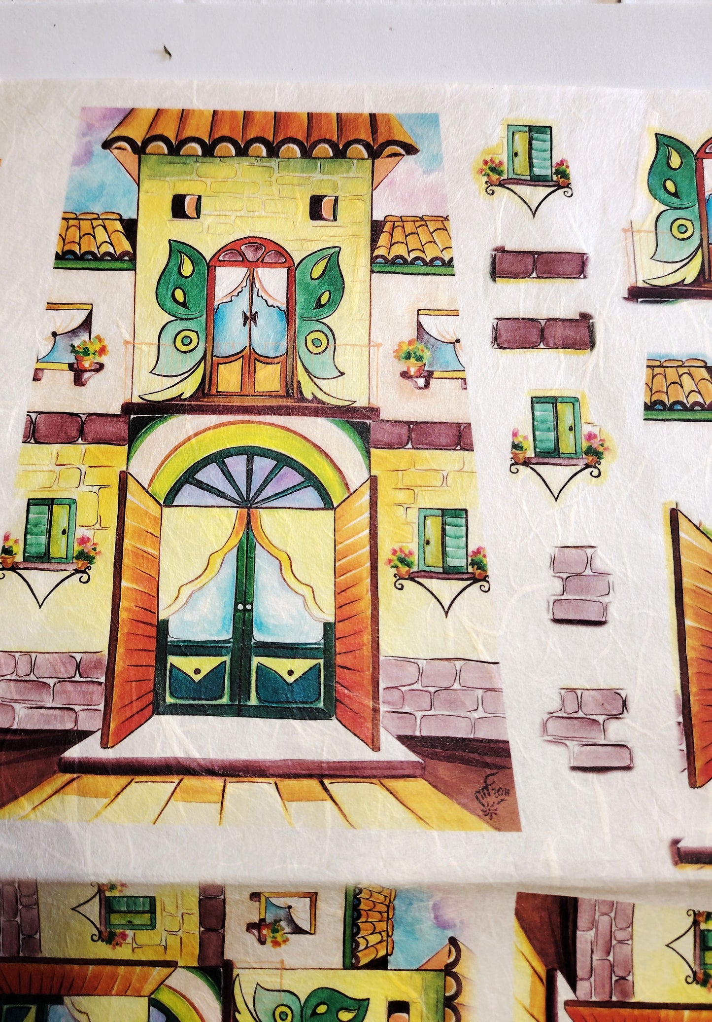 Carta da Decoupage Vintage con motivo Tegole Miste 3 fogli – Ideale per tegole o creazioni artistiche