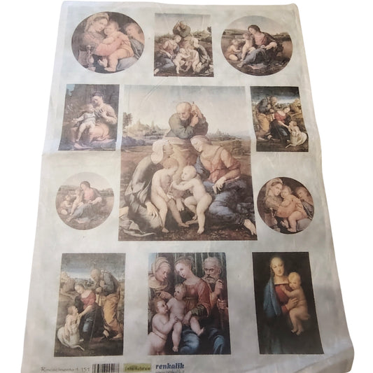 Carta da Decoupage  Motivo Rinascimento 1 ideale per Presepi Natale Decorazioni