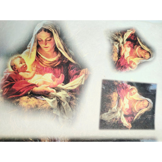 Carta da Decoupage nascita Nascita di Gesu' Madonna  – Motivo ideale per Presepi Natale Decorazioni