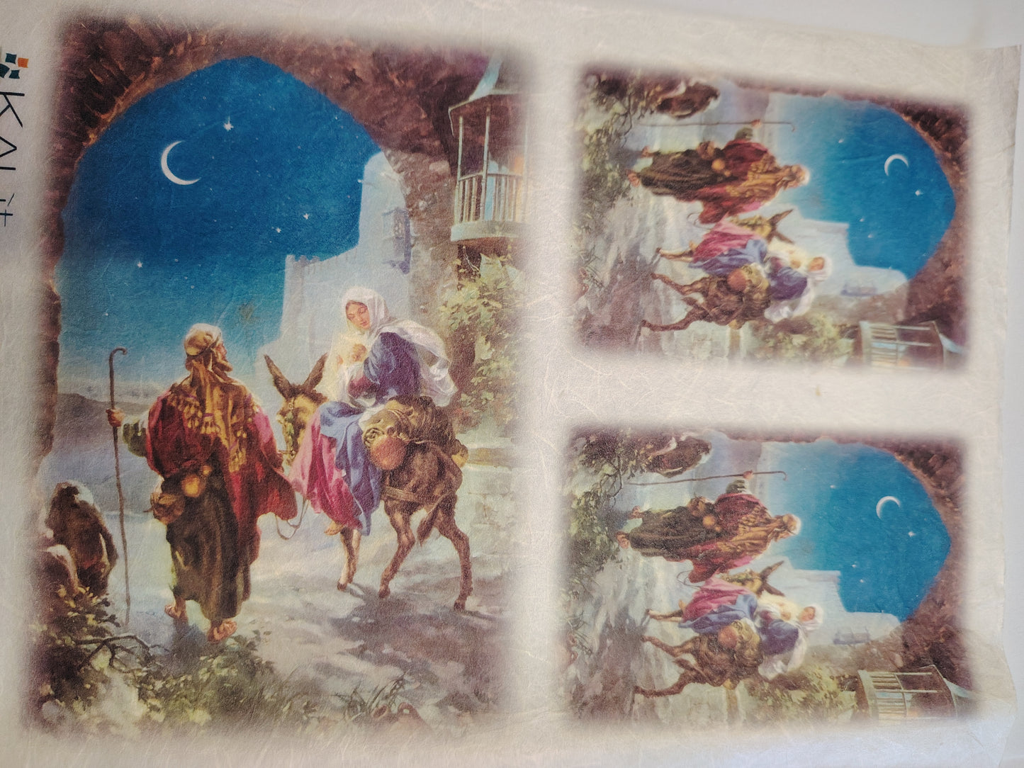 Carta da Decoupage nascita di Gesu' nella Grotta  – Motivo ideale per Presepi Natale Decorazioni