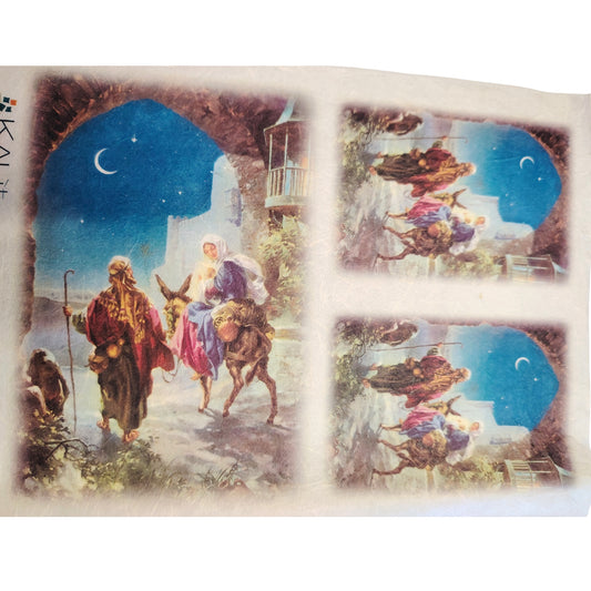 Carta da Decoupage nascita di Gesu' nella Grotta  – Motivo ideale per Presepi Natale Decorazioni