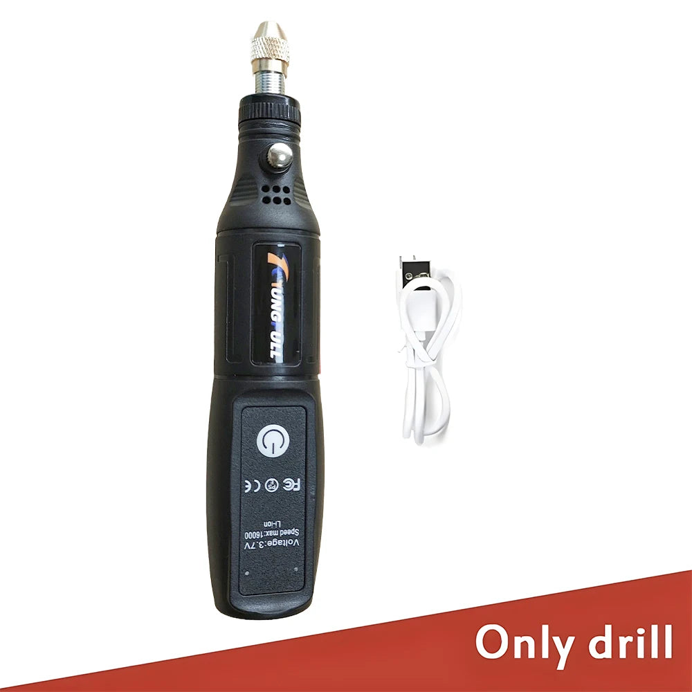 Mini trapano elettrico USB Wireless Mini trapano portatile utensile rotante lavorazione del legno penna per incisione strumenti Dremel per gioielli metallo vetro