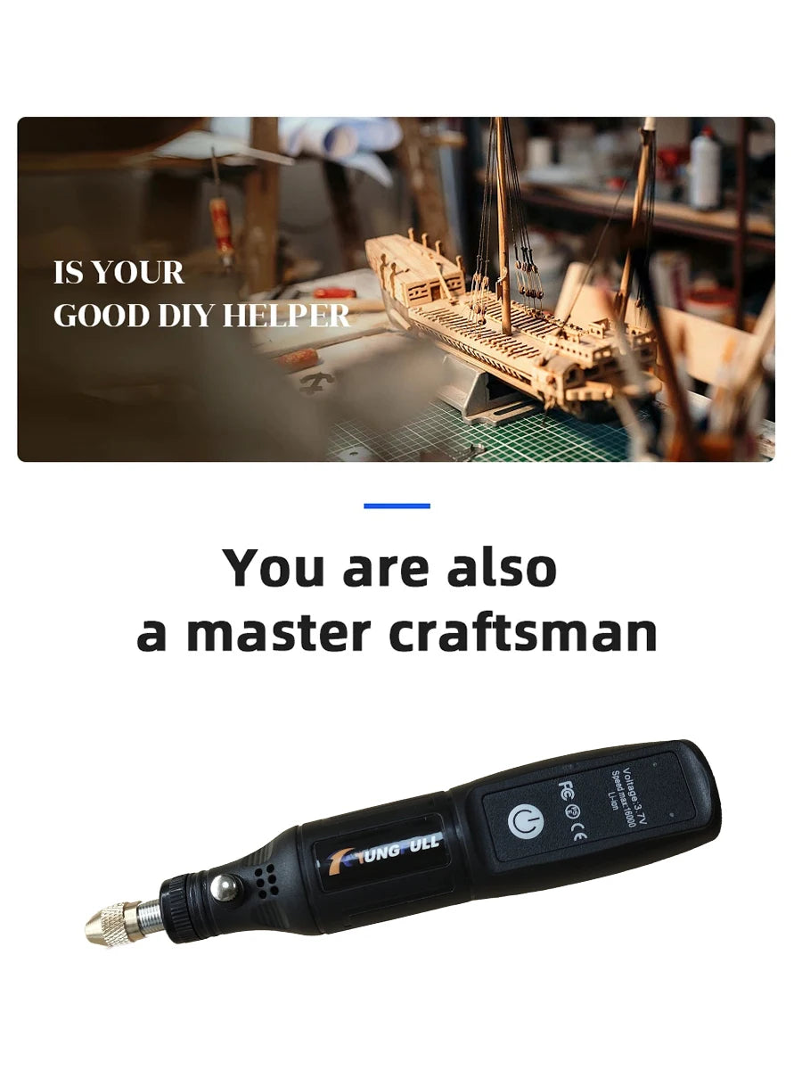 Mini trapano elettrico USB Wireless Mini trapano portatile utensile rotante lavorazione del legno penna per incisione strumenti Dremel per gioielli metallo vetro