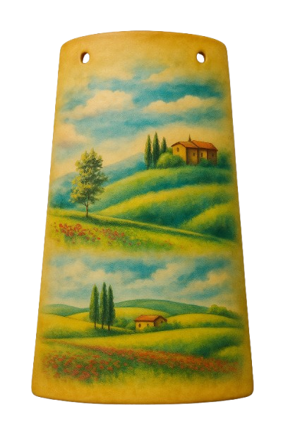 KIT Carta Decoupage + Tegola in cotto 21 cm x 12 cm – Introvabile! Ultimi pezzi a prezzo eccezionale - Paesaggi Toscani