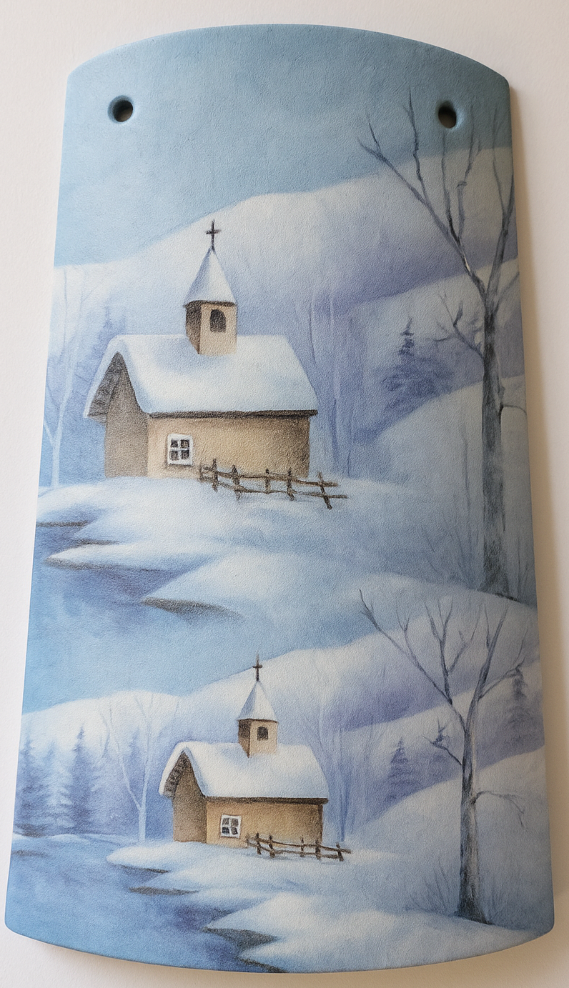 KIT Carta Decoupage + Tegola in cotto 21 cm x 12 cm – Introvabile! Ultimi pezzi a prezzo eccezionale - Paesaggi Innevati