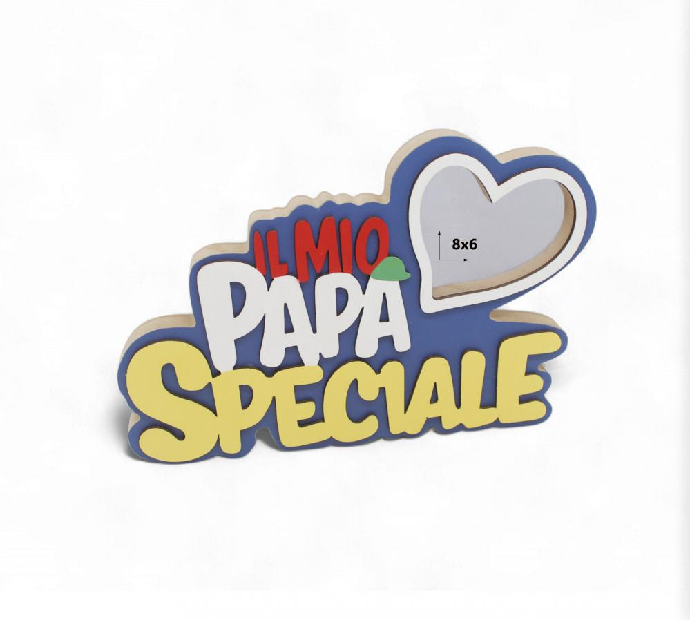 Portafoto Con Scritta In Legno Per Festa Del Papà Idea Regalo - Nuovo