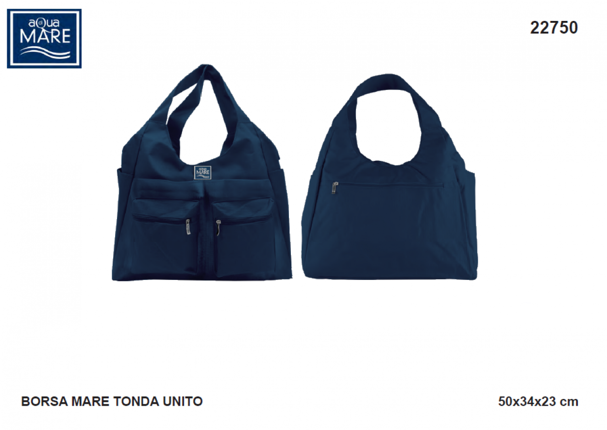 Borsa mare rotonda tinta unita in tessuto ripstop borsona spiaggia Aqua di Mare