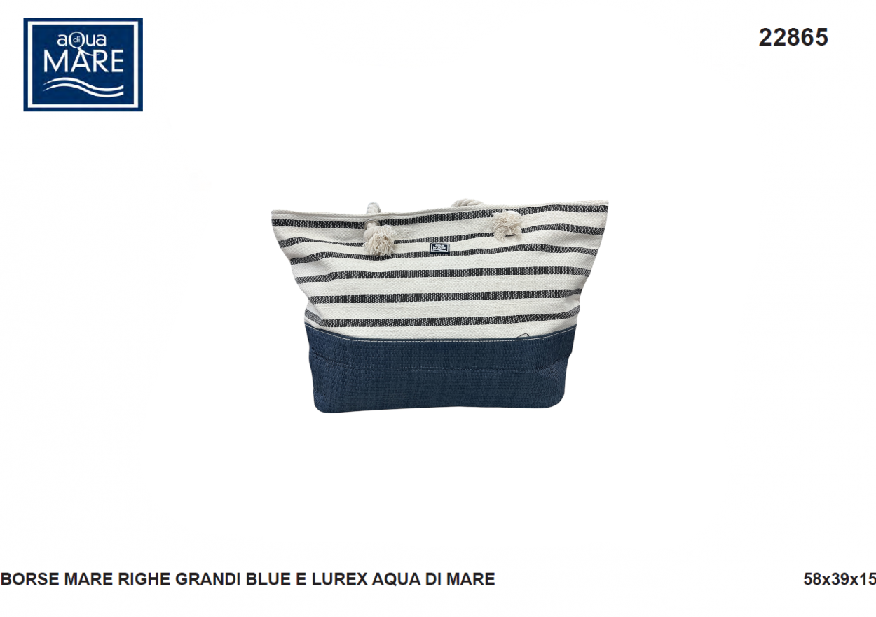 Borsa mare a righe grandi e lurex borsa da spiaggia donna Aqua di Mare grande