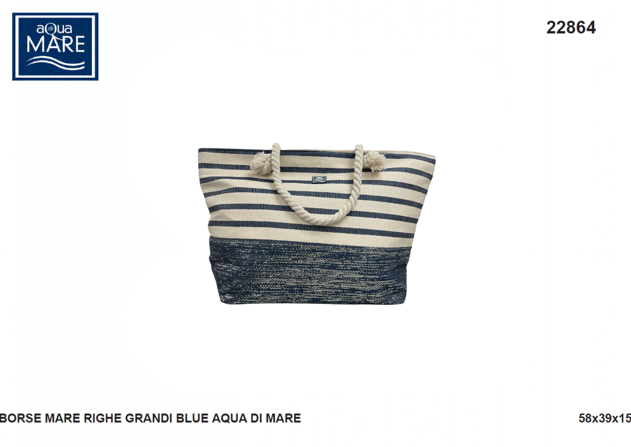Borsa mare a righe grandi e lurex borsa da spiaggia donna Aqua di Mare grande