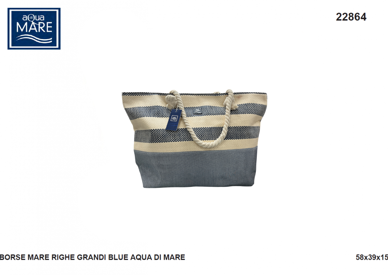 Borsa mare a righe grandi e lurex borsa da spiaggia donna Aqua di Mare grande