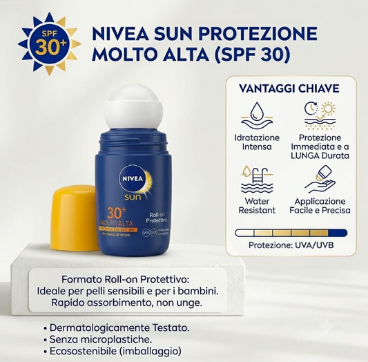Crema solare roll-on protezione solare latte sole estate viaggio formato tasca
