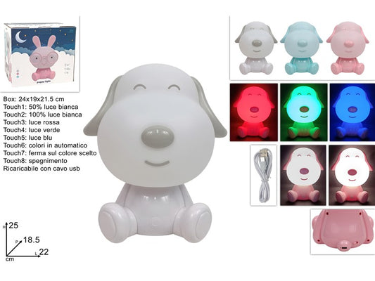 Lampada LED ricaricabile bambini luce notturna animaletto lampadina cavo USB