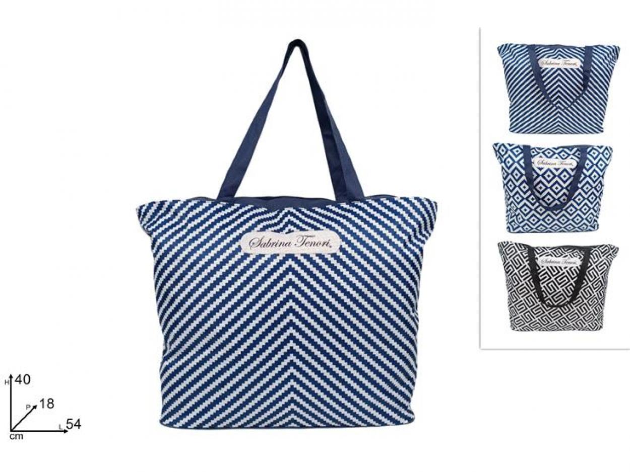 Borsa mare donna capiente borsa spiaggia tessuto estate manici fantasie assortite