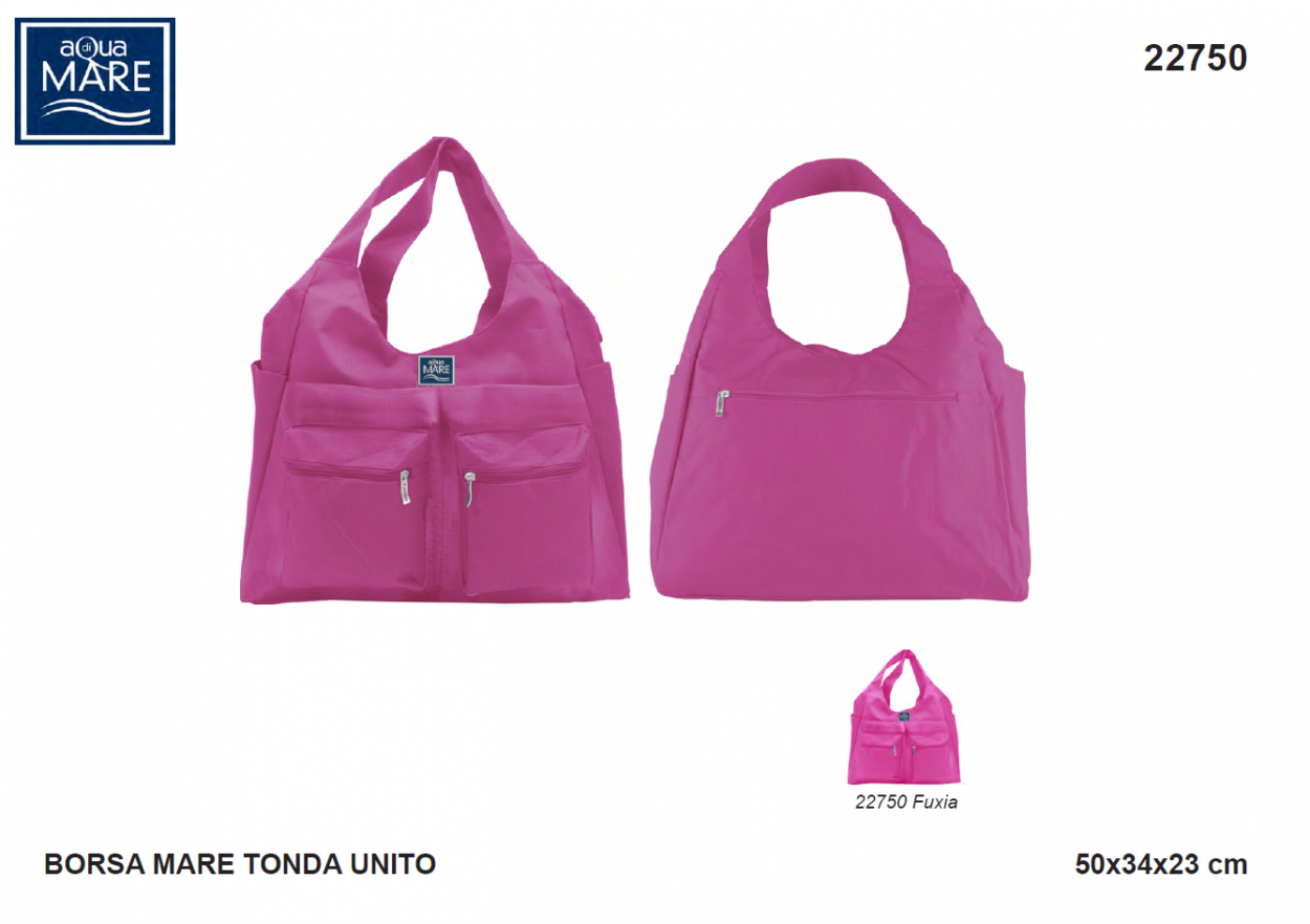 Borsa mare rotonda tinta unita in tessuto ripstop borsona spiaggia Aqua di Mare