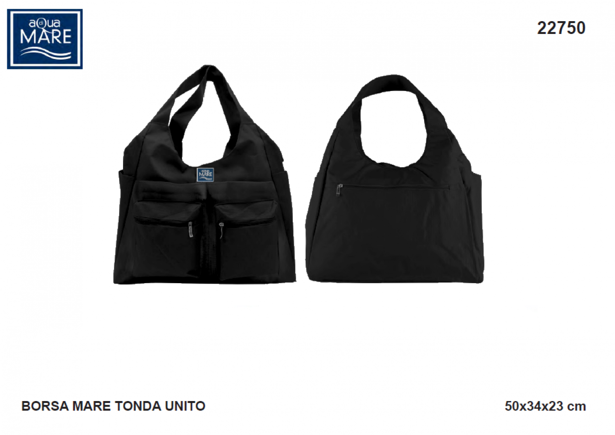 Borsa mare rotonda tinta unita in tessuto ripstop borsona spiaggia Aqua di Mare