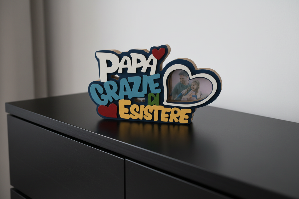 Portafoto Papà Grazie Di Esistere Idea Regalo Festa Del Papà - Nuovo